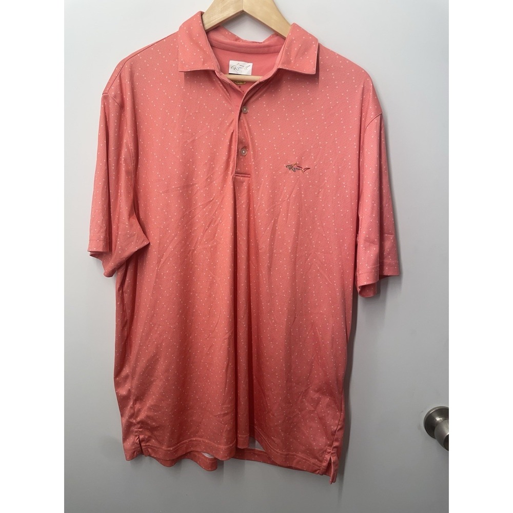 Greg Norman Collection Coral Golf Polo Collard Shirt Men's Size Large